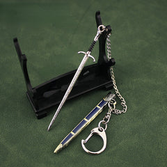 Mini Sword Key Chain For Men Metal Toy Key Chain Unopened Edge
