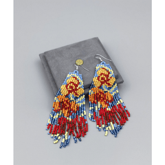 Floral Pattern Tassel Drop Earrings