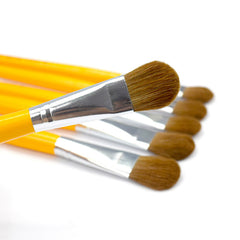 6pc Weasel Hair Brush Set for Gouache Watercolor Acrylics