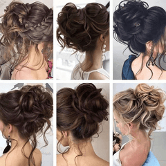 Messy Bun Hair Piece Claw Clip Wavy Curly Hair Extension Tousled Updo Hair Buns