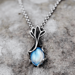 Moonstone Fish Pattern Pendant Necklace For Women