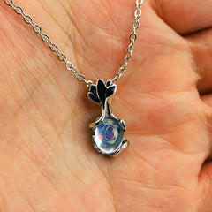 Moonstone Fish Pattern Pendant Necklace For Women