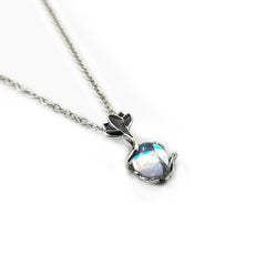 Moonstone Fish Pattern Pendant Necklace For Women