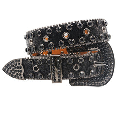 Sparkle Studded Rhinestone Western Cowboy Belt For Jeans Dress