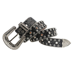 Sparkle Studded Rhinestone Western Cowboy Belt For Jeans Dress