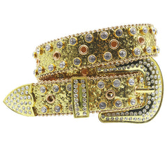 Sparkle Studded Rhinestone Western Cowboy Belt For Jeans Dress