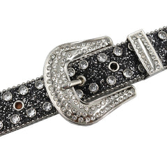 Sparkle Studded Rhinestone Western Cowboy Belt For Jeans Dress