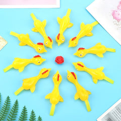 12pcs Catapult Turkey Tricky Fun Toy Launch Exotic Sticky Wall Chicken Prank