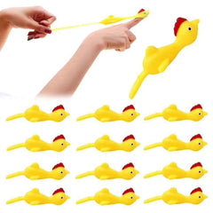 12pcs Catapult Turkey Tricky Fun Toy Launch Exotic Sticky Wall Chicken Prank