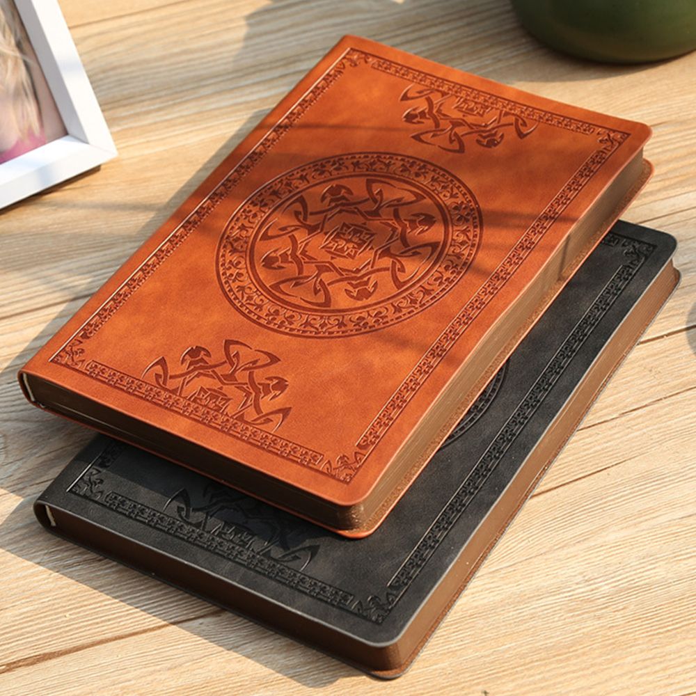A6 Vintage Pattern PU Leather Notebook Diary Notepad Stationery Gift