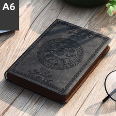 A6 Vintage Pattern PU Leather Notebook Diary Notepad Stationery Gift