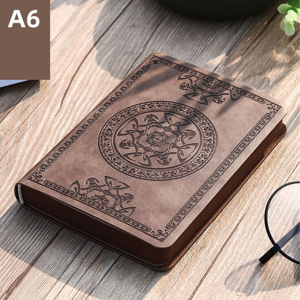 A6 Vintage Pattern PU Leather Notebook Diary Notepad Stationery Gift