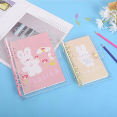 A5 A6 PVC Transparent Daisy Notebook 6 Hole Loose Leaf Shell Journal