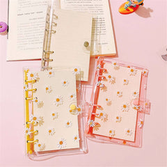 A5 A6 PVC Transparent Daisy Notebook 6 Hole Loose Leaf Shell Journal