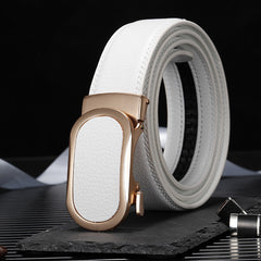 Men's Leather Belt High Waist Alloy Buckle