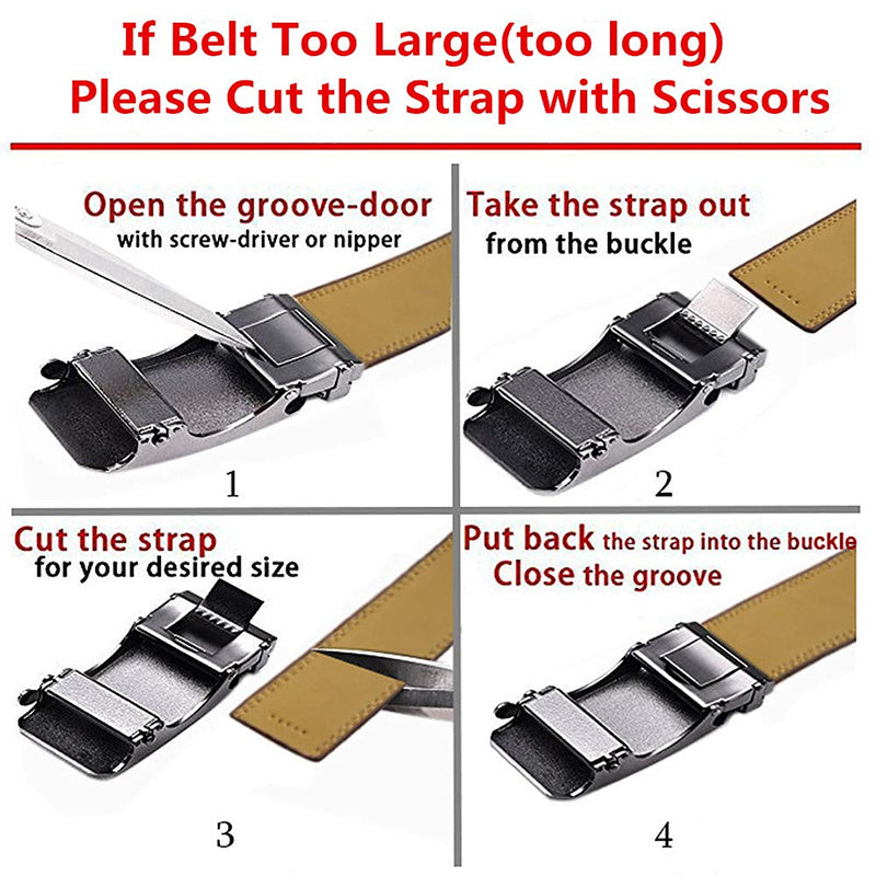 Men's Leather Belt High Waist Alloy Buckle