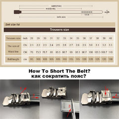 Men's Leather Belt High Waist Alloy Buckle