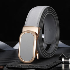 Men's Leather Belt High Waist Alloy Buckle