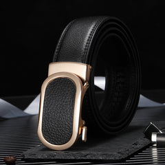 Men's Leather Belt High Waist Alloy Buckle
