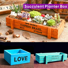 Vintage Wooden Succulent Planter Box Garden Flower Pot