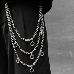 Retro Metal Chain Jeans Pants Gothic Accessories Men Women