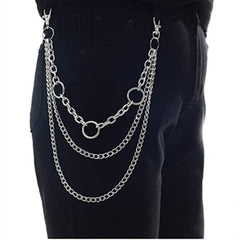 Retro Metal Chain Jeans Pants Gothic Accessories Men Women