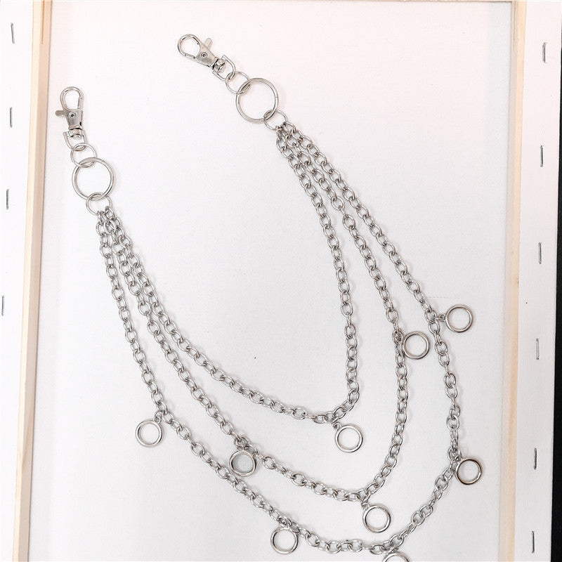 Retro Metal Chain Jeans Pants Gothic Accessories Men Women