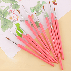 11Pcs Detail Paint Brush Set Nylon Hair Watercolor Art Model Drawing Supplies