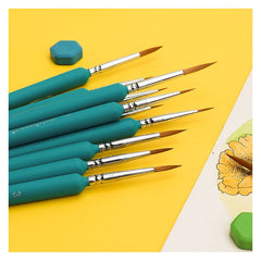11Pcs Detail Paint Brush Set Nylon Hair Watercolor Art Model Drawing Supplies
