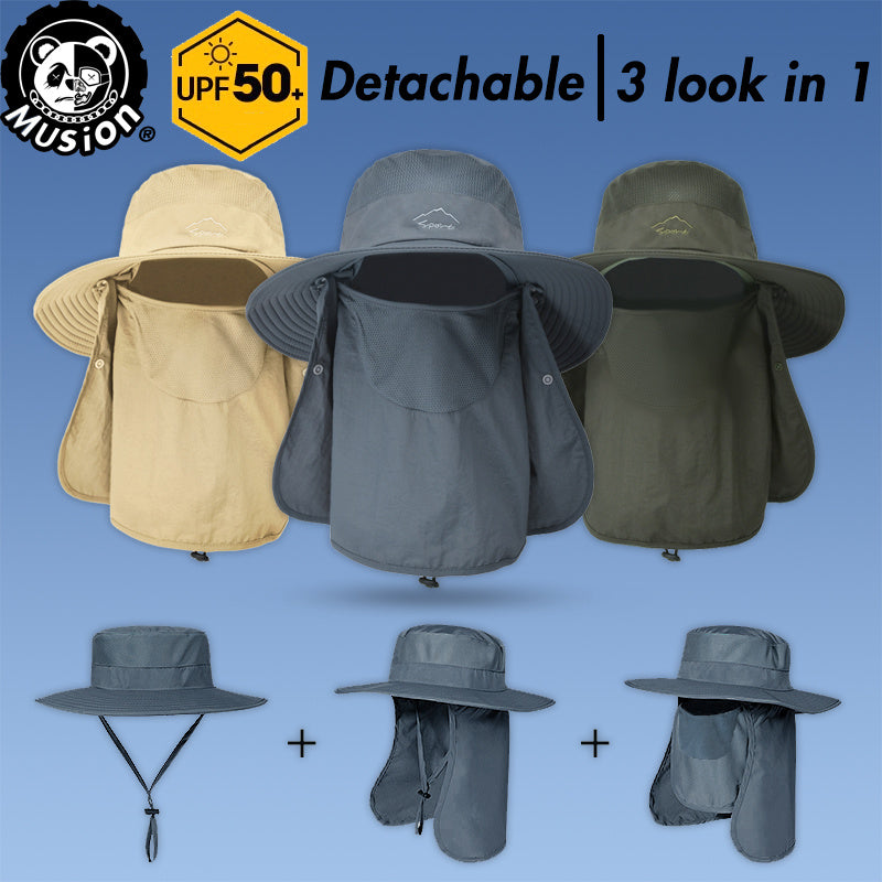 Outdoor Detachable Hat UPF 50 Gardening Hat Breathable Mesh Hat
