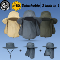 Outdoor Detachable Hat UPF 50 Gardening Hat Breathable Mesh Hat