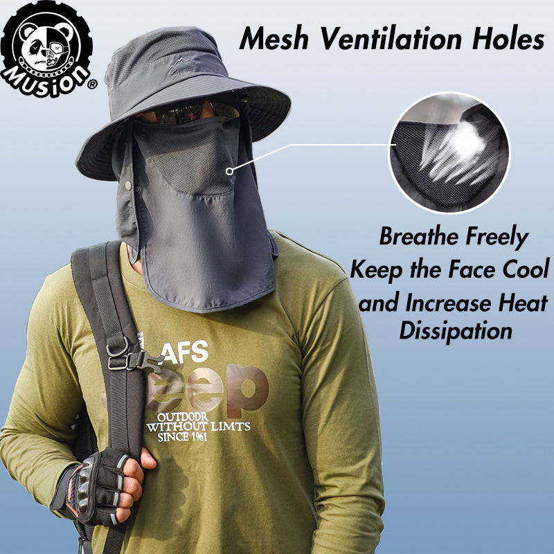 Outdoor Detachable Hat UPF 50 Gardening Hat Breathable Mesh Hat