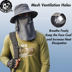 Outdoor Detachable Hat UPF 50 Gardening Hat Breathable Mesh Hat