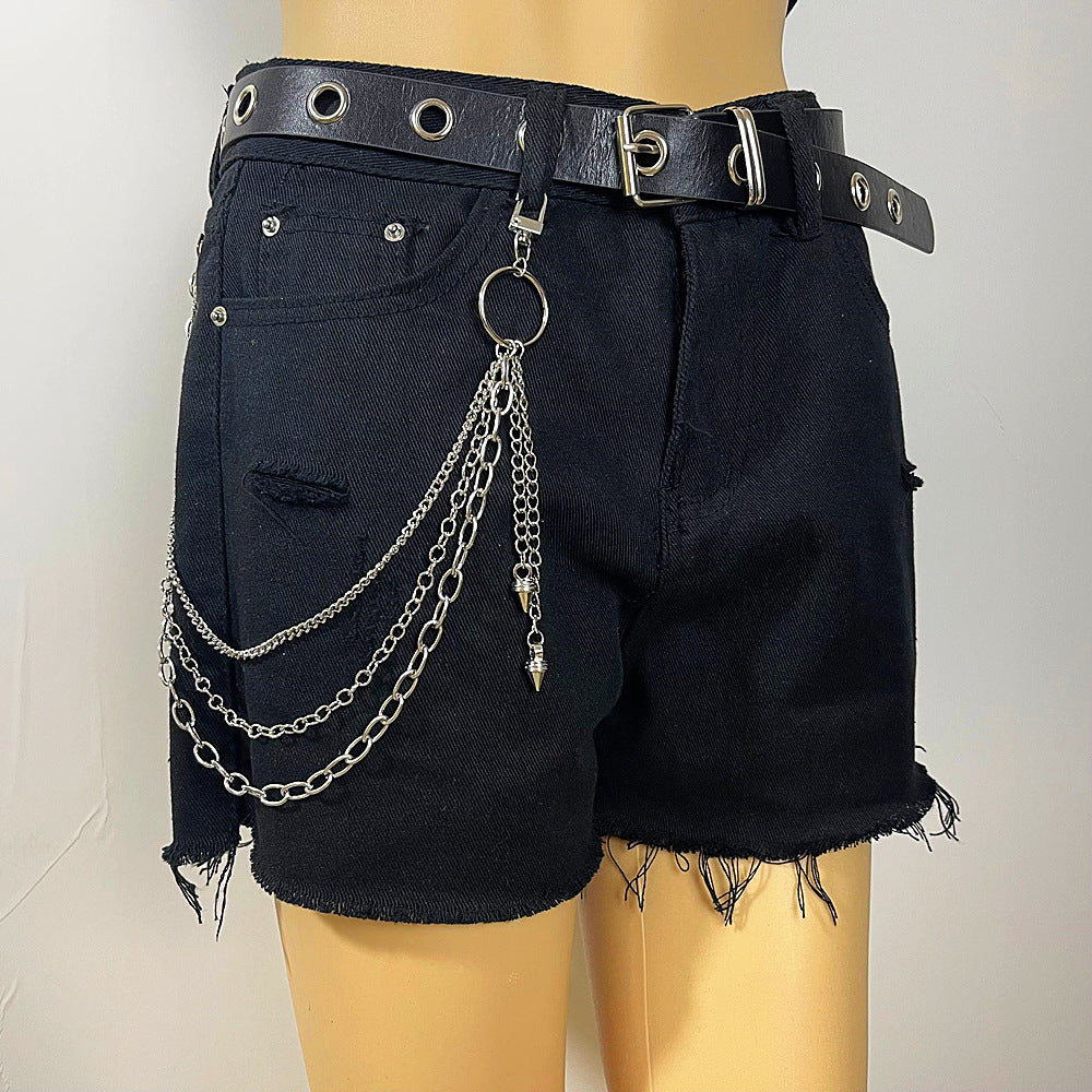 Metal Rivet Pant Chain Street Hip Hop Waist Chains Belt Men