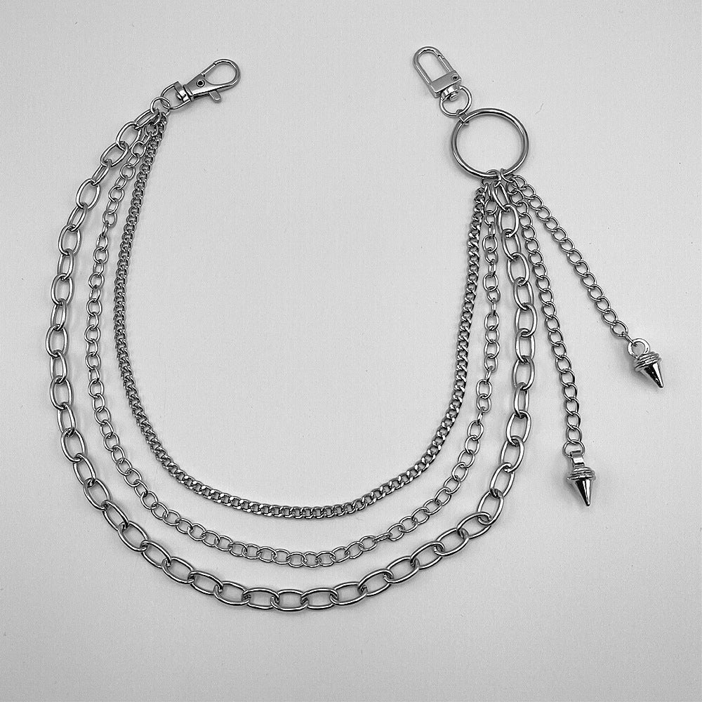 Metal Rivet Pant Chain Street Hip Hop Waist Chains Belt Men