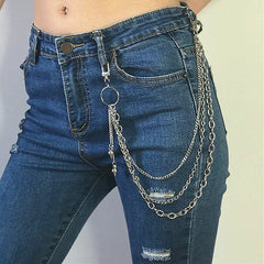 Metal Rivet Pant Chain Street Hip Hop Waist Chains Belt Men