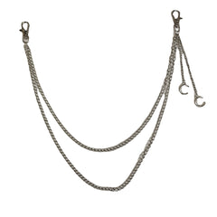 Multilayer Metal Chains Rock Trousers Keychain Ring Clip Portrait Pendant