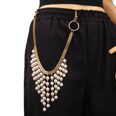 Faux Pearl Tassel Jeans Pants Key Chain Ring Hip Hop Accessories