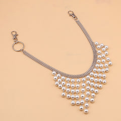 Faux Pearl Tassel Jeans Pants Key Chain Ring Hip Hop Accessories