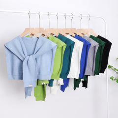 Candy Knitted Shawl Warm Cape Long Sleeves Wraps