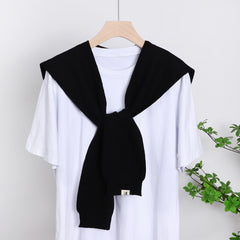 Candy Knitted Shawl Warm Cape Long Sleeves Wraps