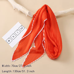 Pleated Skinny Scarf Gauze Ribbon Neckerchief Boho Twilly Scarf