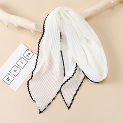 Pleated Skinny Scarf Gauze Ribbon Neckerchief Boho Twilly Scarf