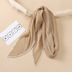 Pleated Skinny Scarf Gauze Ribbon Neckerchief Boho Twilly Scarf
