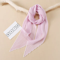Pleated Skinny Scarf Gauze Ribbon Neckerchief Boho Twilly Scarf