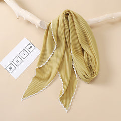 Pleated Skinny Scarf Gauze Ribbon Neckerchief Boho Twilly Scarf