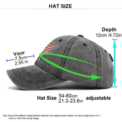 Distressed American Baseball Cap Embroidered Peaked Trucker Hat