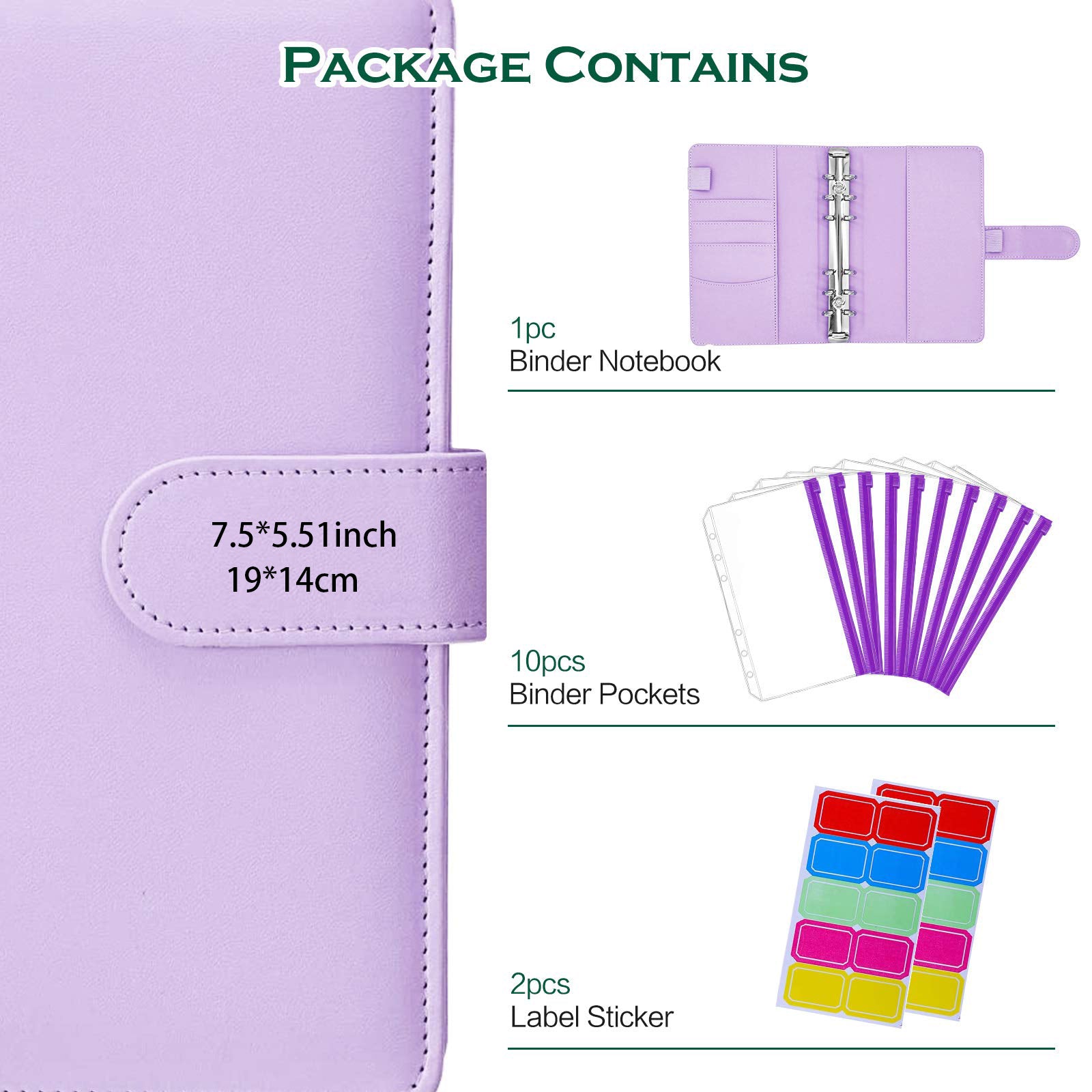 Budget Binder PU Leather Cover with Cash Envelopes - 6 Ring