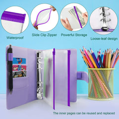 Budget Binder PU Leather Cover with Cash Envelopes - 6 Ring