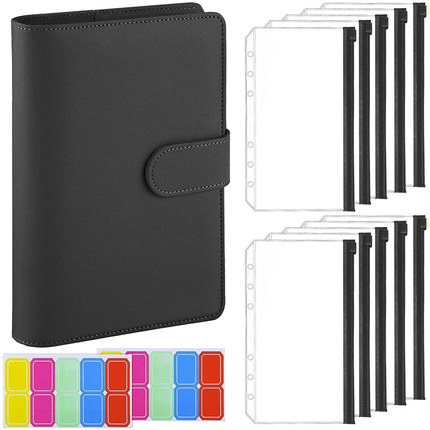 Budget Binder PU Leather Cover with Cash Envelopes - 6 Ring